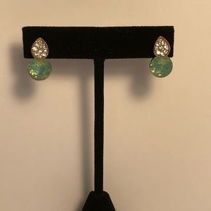Elegant Gold and Green Drop Earrings